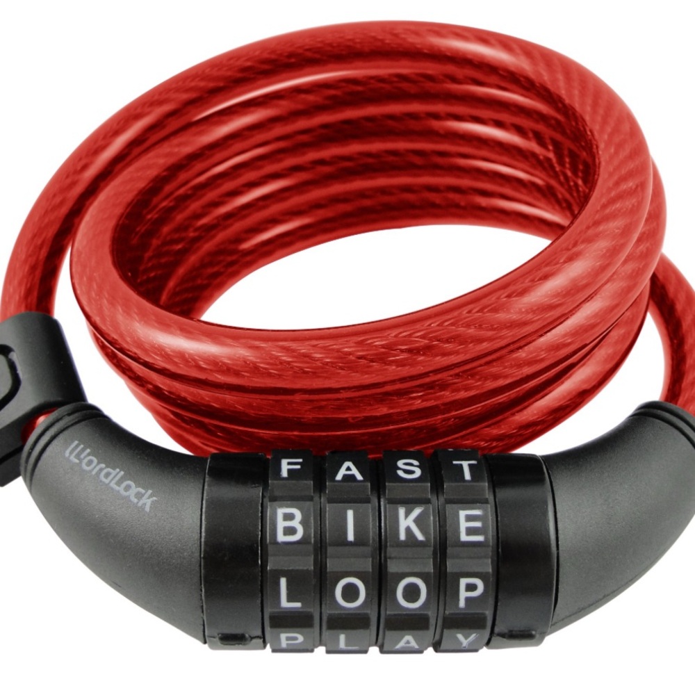 Red Resettable Combination Cable Lock - Picture 2 of 3